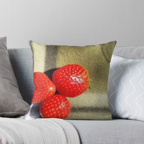 Strawberries on picnic blanket